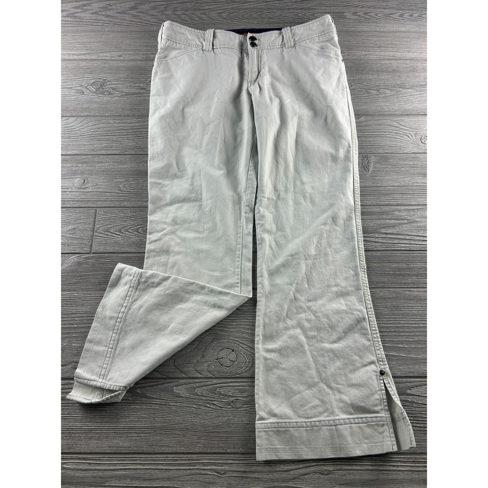Periscope PS-3983 Low Rise White Denim Flare Jeans Womens Size 11 Y2K Cotton